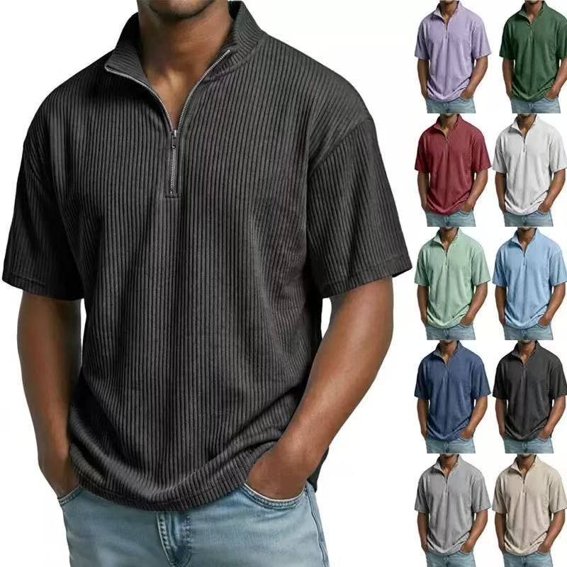 Corduroy Button Up Shirt Men - Chemise d'été en velours côtelé à