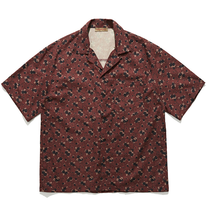 Vintage Hawaiian Floral Shirt - Chemise à manches courtes à col