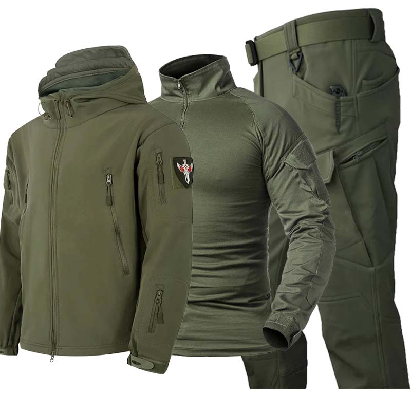 Tactical Military Shirt Cargo - Ensemble tactique camouflage pour hommes, 3