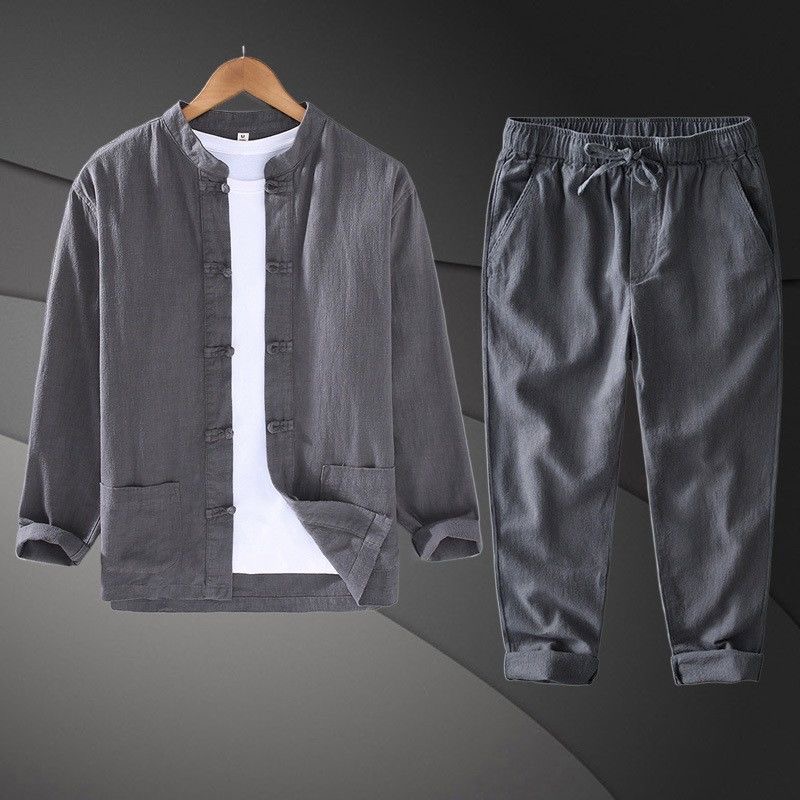 Nouvelle chemise décontractée  - Mens Linen Shirt Long Sleeve avis et prix