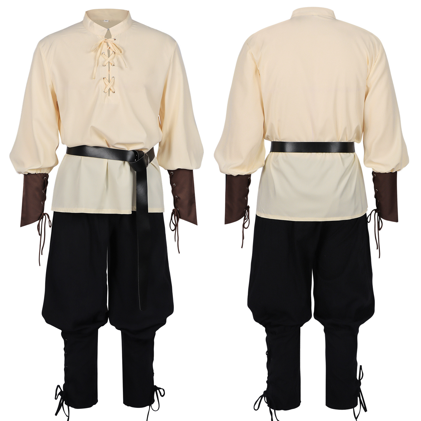 Chemise médiévale Renaissance  - Medieval Gothic Lace Up Pirate Shirt avis et prix