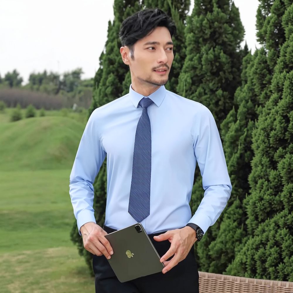 Chemise à manches longues pour - Breathable Bamboo Fiber Shirt Non Iron avis et prix
