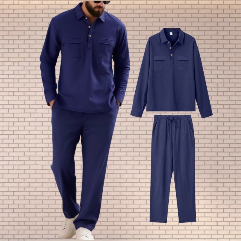Ensemble deux pièces en lin mé - Mens Linen Shirt Long Sleeve avis et prix