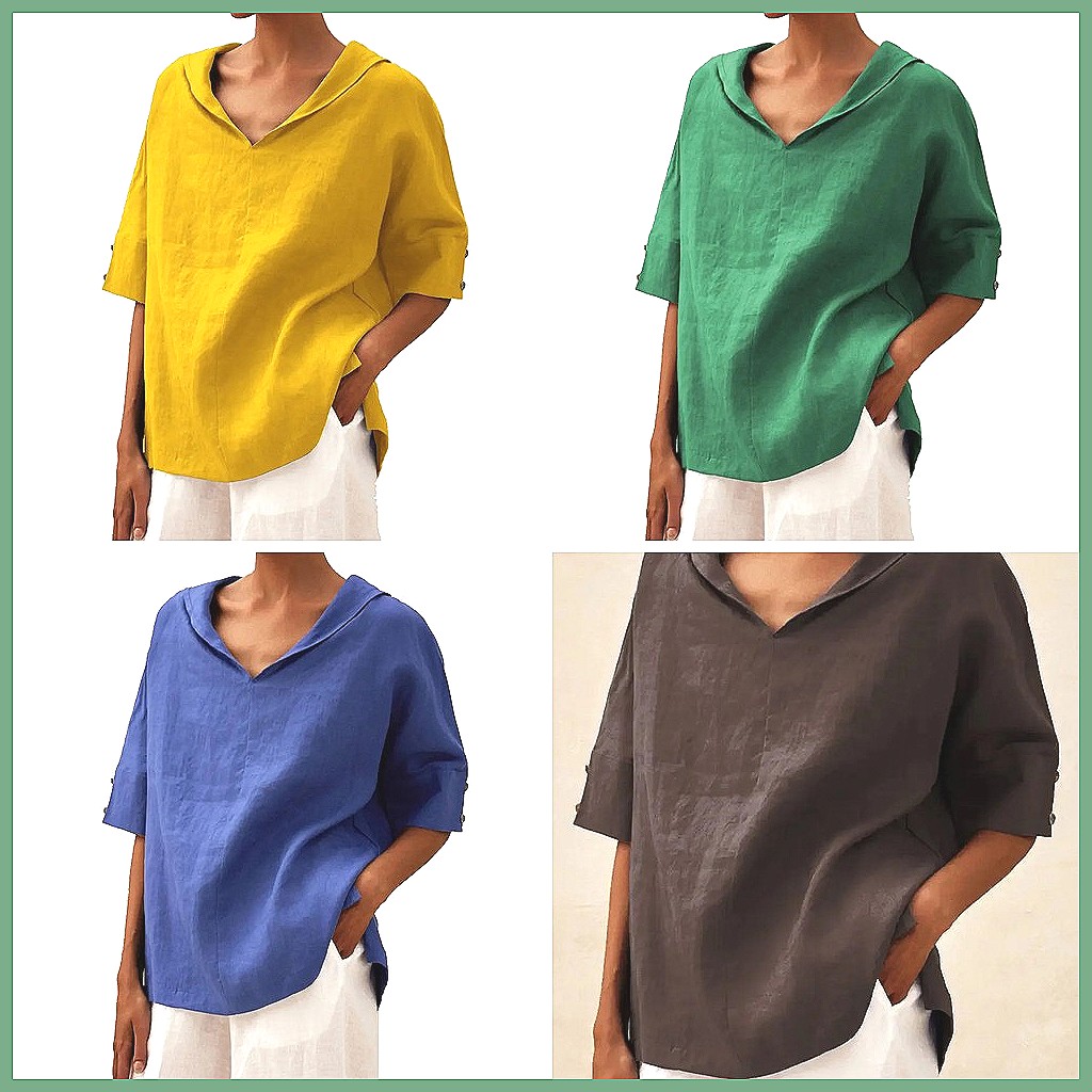 Chemisier ample en coton et li - Shirts avis et prix