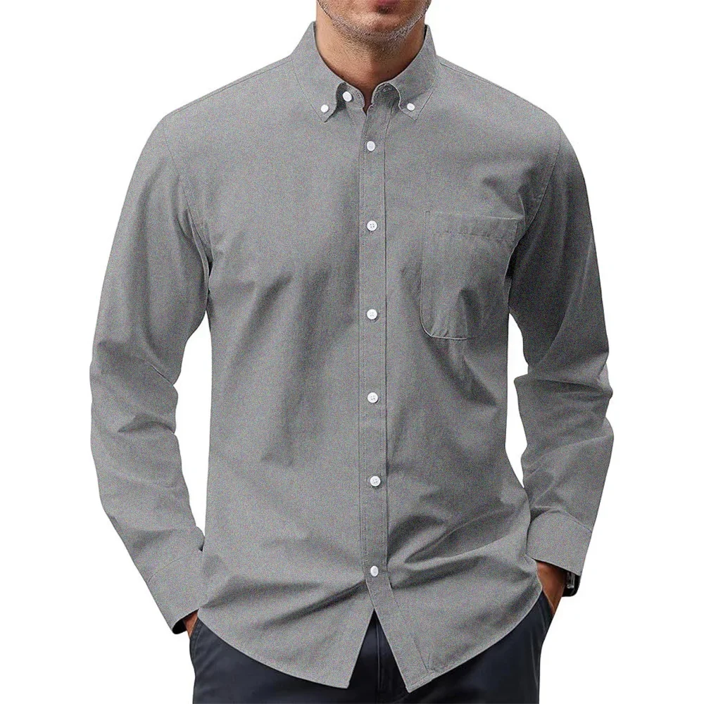 Chemises à manches longues pou - Oxford Cotton Casual Shirt Business avis et prix